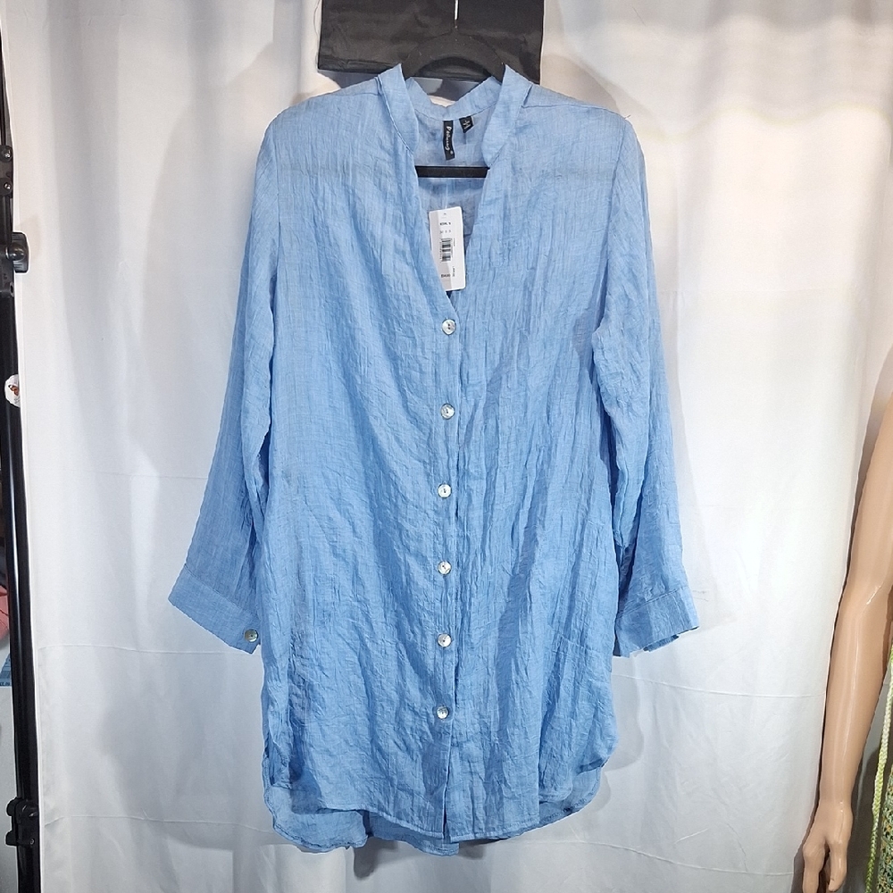 Portmans Light Blue Linen Top